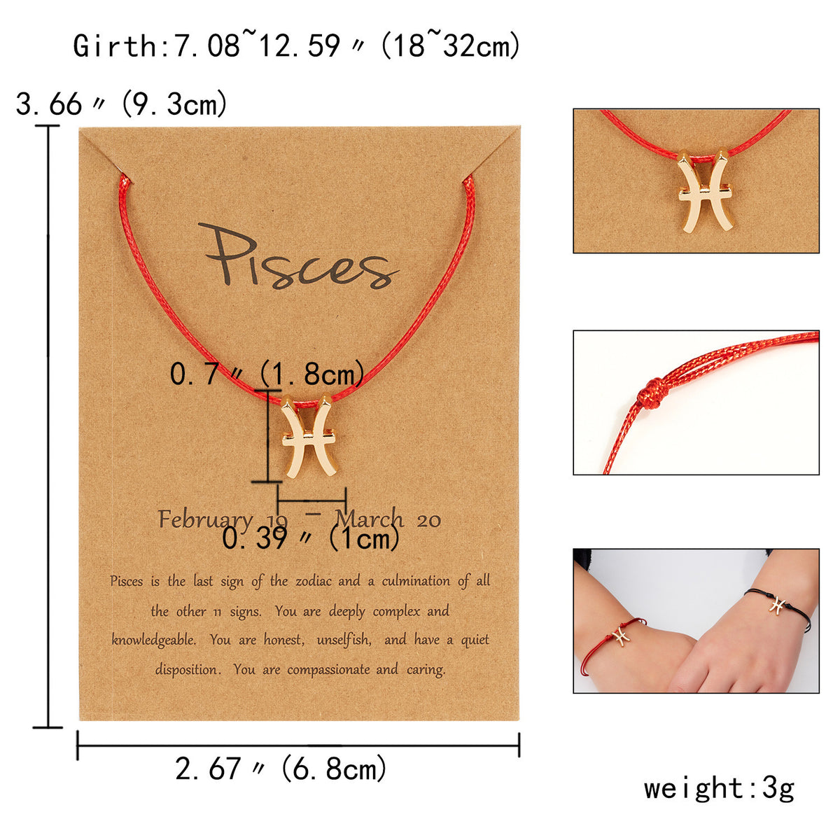 Celestia Zodiac Charm Rope Bracelet – 12 Constellation Edition