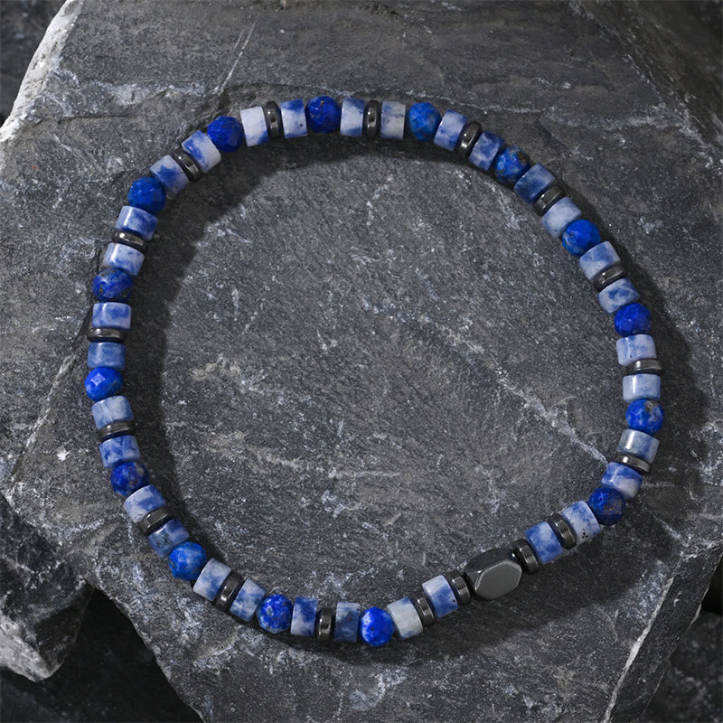 Buddha Stone Sodalite Hematite Blue Aventurine Intuition Bracelet