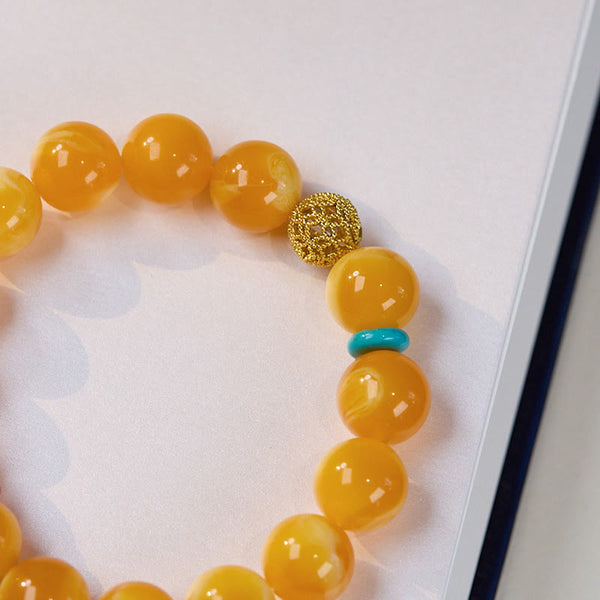 Buddha Stones Amber Gourd Multilayer Confidence Bracelet