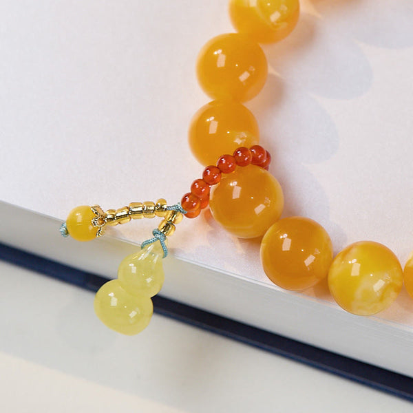 Buddha Stones Amber Gourd Multilayer Confidence Bracelet