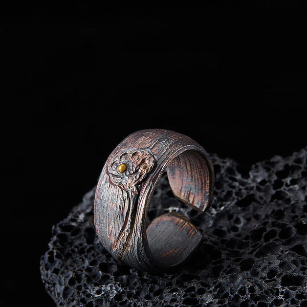 Buddha Stones 999 Sterling Silver Lotus Balance Ring