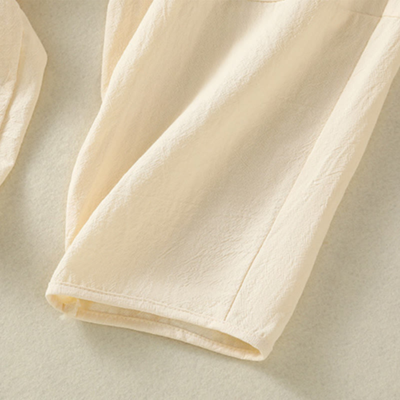 Buddha Stones 2pcs Plain Women's Short Sleeve Shirt Harem Pants Meditation Clothing Set