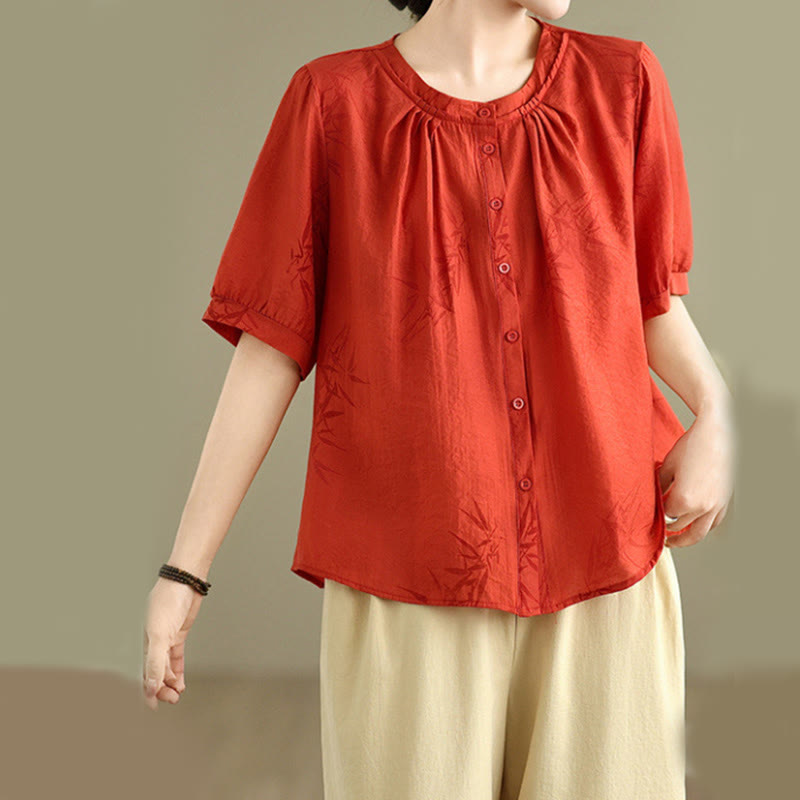Buddha Stones 2pcs Casual Women's Short Sleeve Shirt Harem Pants Meditation Clothing Set