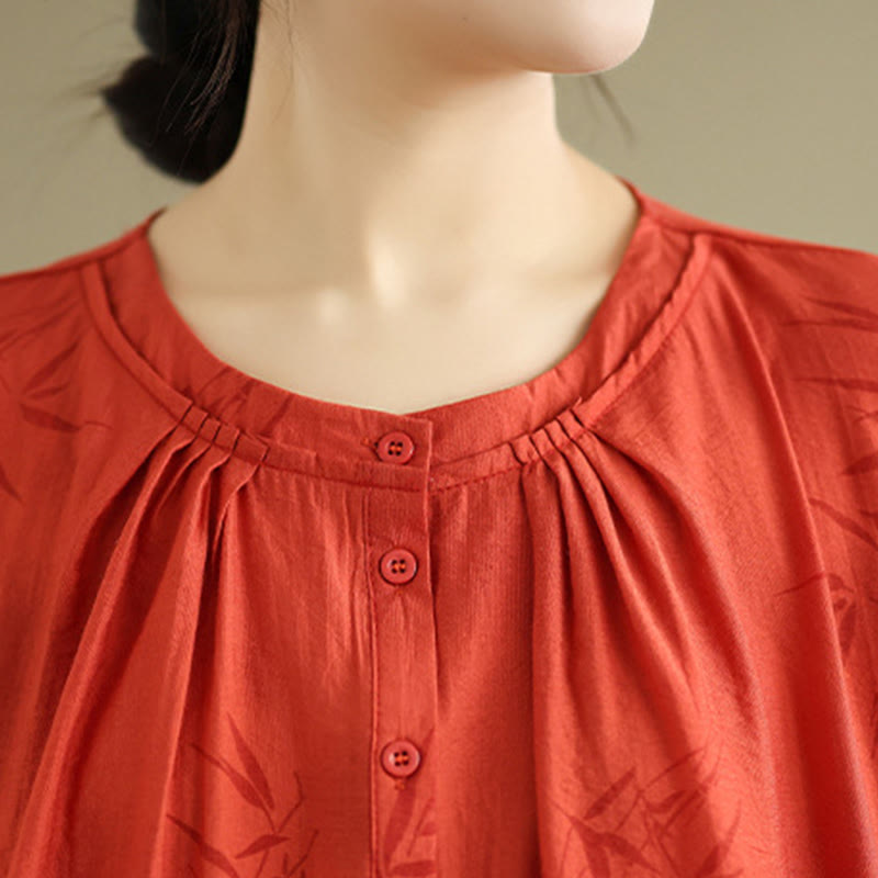 Buddha Stones 2pcs Casual Women's Short Sleeve Shirt Harem Pants Meditation Clothing Set