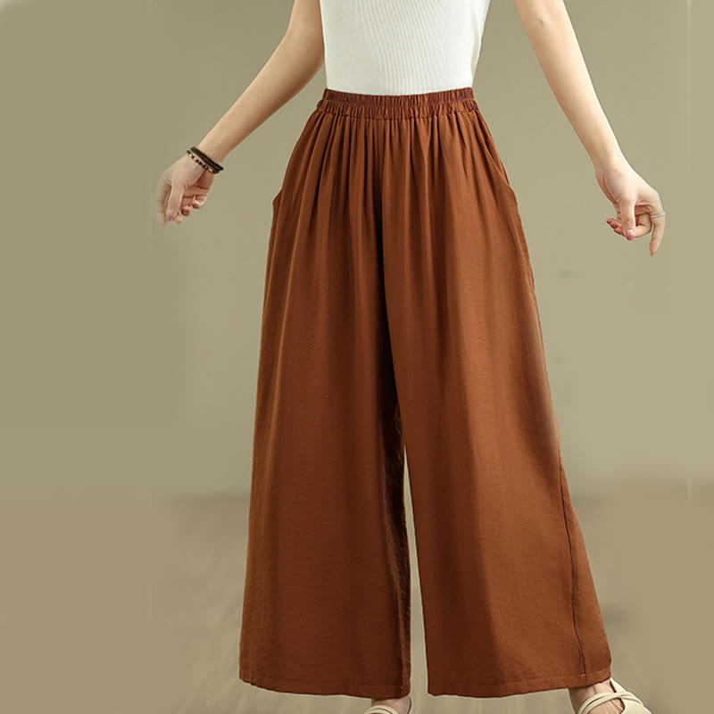 Buddha Stones 2pcs Casual Women's Stand Collar Shirt Loose Pants Meditation Clothing Set