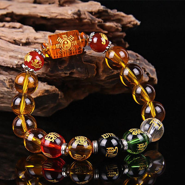 Manifestation Citrine Wealth Bracelet – Feng Shui 5-Element Prosperity Armor