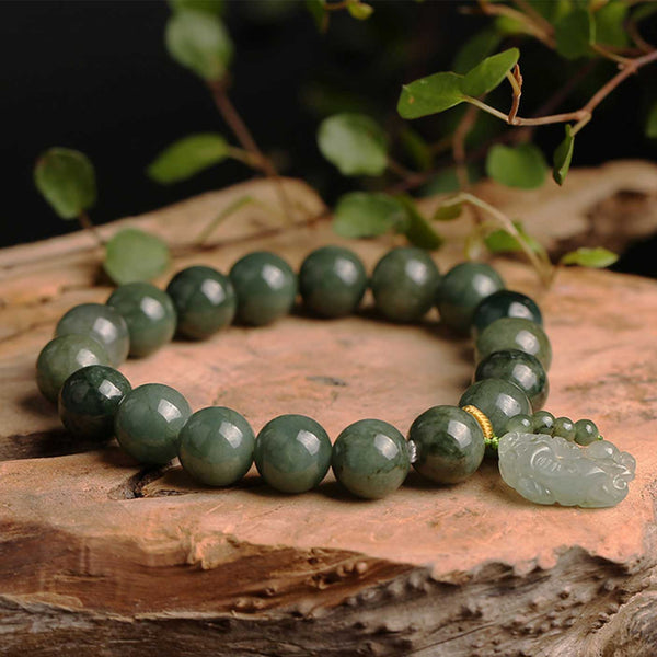 Harmonious Wealth Jade Pixiu Bracelet - Feng Shui Prosperity & Serenity