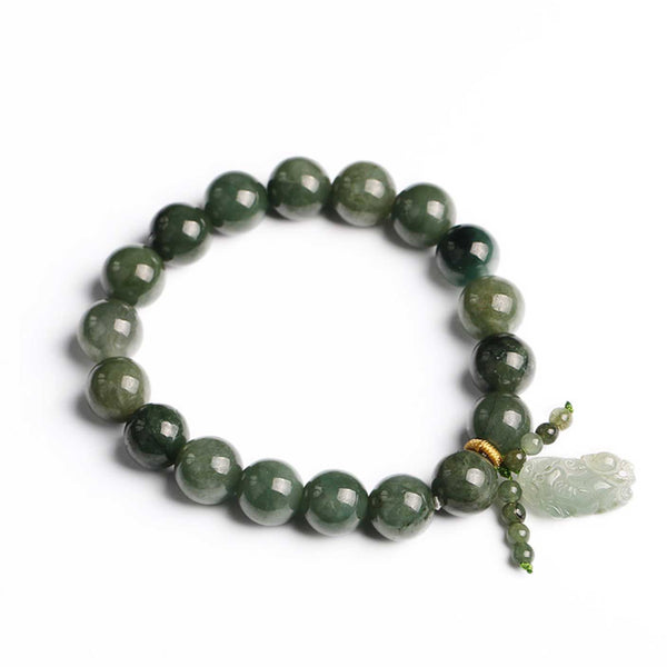 Harmonious Wealth Jade Pixiu Bracelet - Feng Shui Prosperity & Serenity