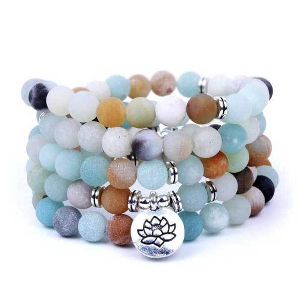 Harmony Flow Amazonite Mala Beads – 108 Tibetan Prayer Beads for Meditation & Clarity