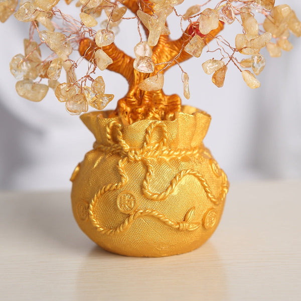 Golden Citrine Wealth Tree – Feng Shui Energy Charged Abundance Ornament