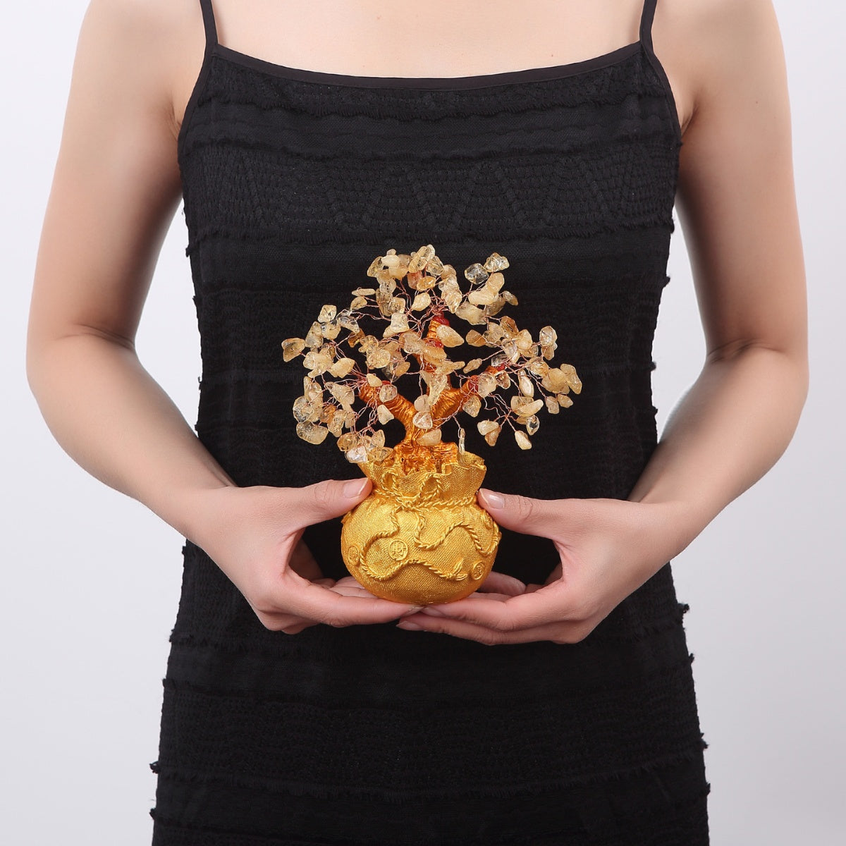 Golden Citrine Wealth Tree – Feng Shui Energy Charged Abundance Ornament