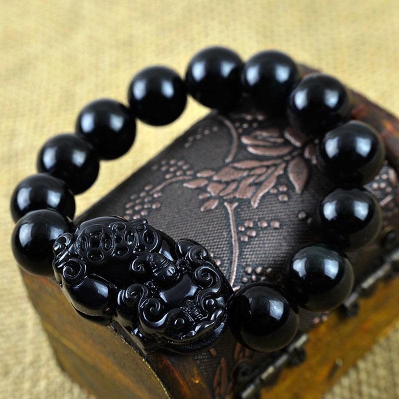 Eternal Guardian Pixiu Bracelet – Obsidian Wealth Shield