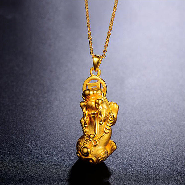 Golden Fortune Pixiu Necklace – Wealth Magnet & Misfortune Shield