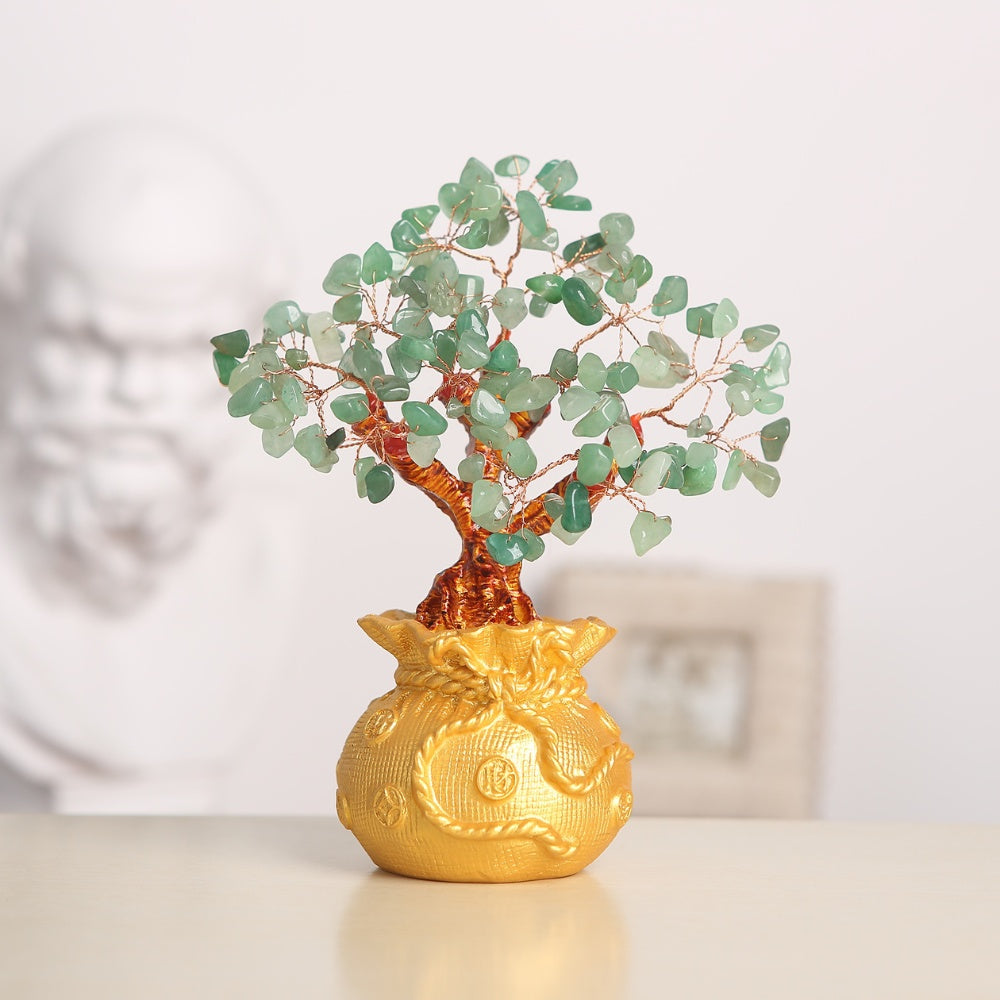 Emerald Flow – Green Aventurine Feng Shui Money Tree of Prosperity & Luck