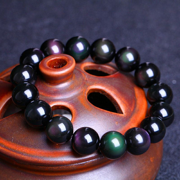 Harmony Stone Rainbow Obsidian Bracelet – Truth Revealer & Emotional Shield