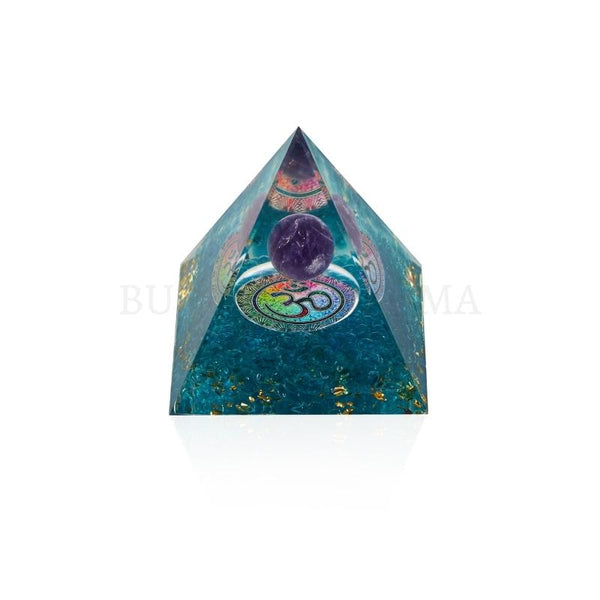 Harmonic Aura Amethyst Orgonite Pyramid - EMF Shield & Energy Purifier