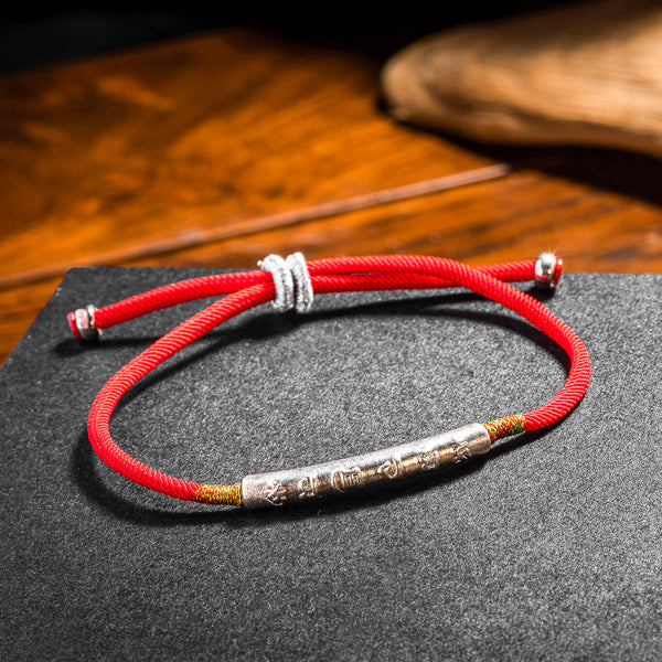 Sacred Om Tibetan Red String Bracelet – Mantra-Charged Luck & Protection