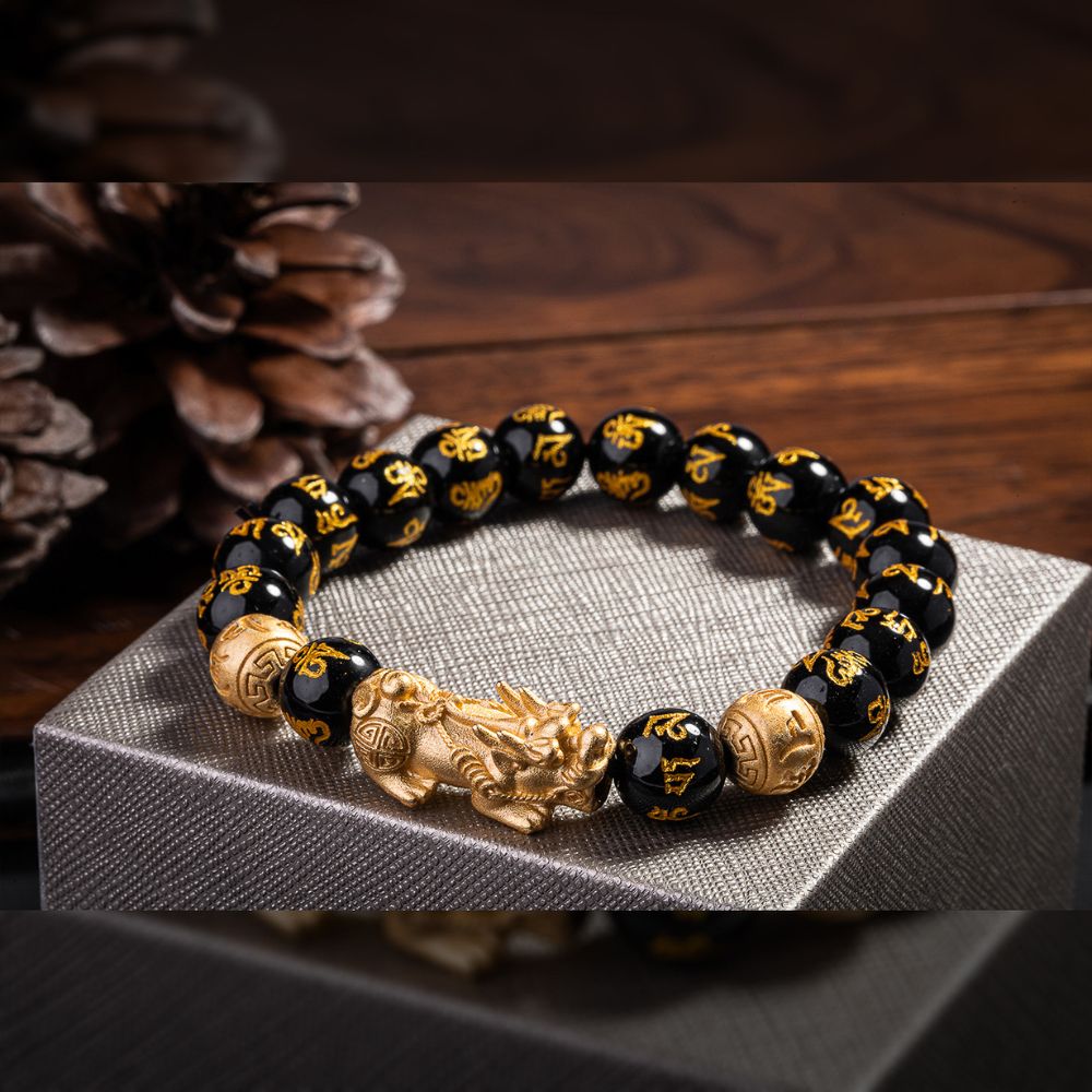 Pixiu’s Vortex: Obsidian Wealth Conduit Bracelet