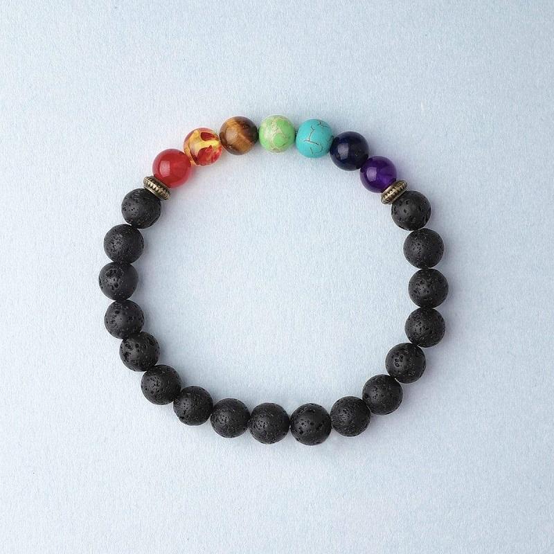AuraFlow 7 Chakra Essential Oil Bracelet - Healing & On-the-Go Aromatherapy