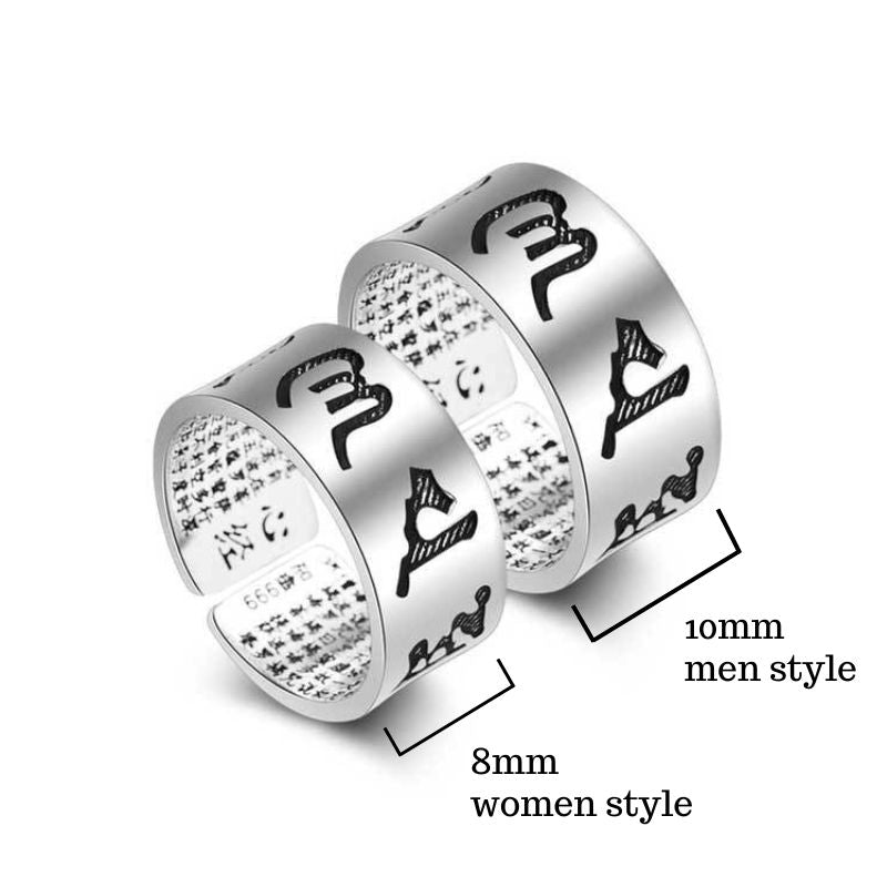 Enlightened Path Mantra Ring - Buddhist Wisdom & True Harmony