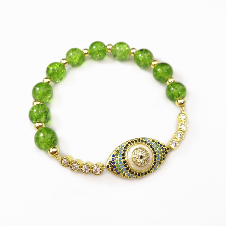 Prosperity Shield Peridot Bracelet - Wealth Attraction & Evil Eye Defense