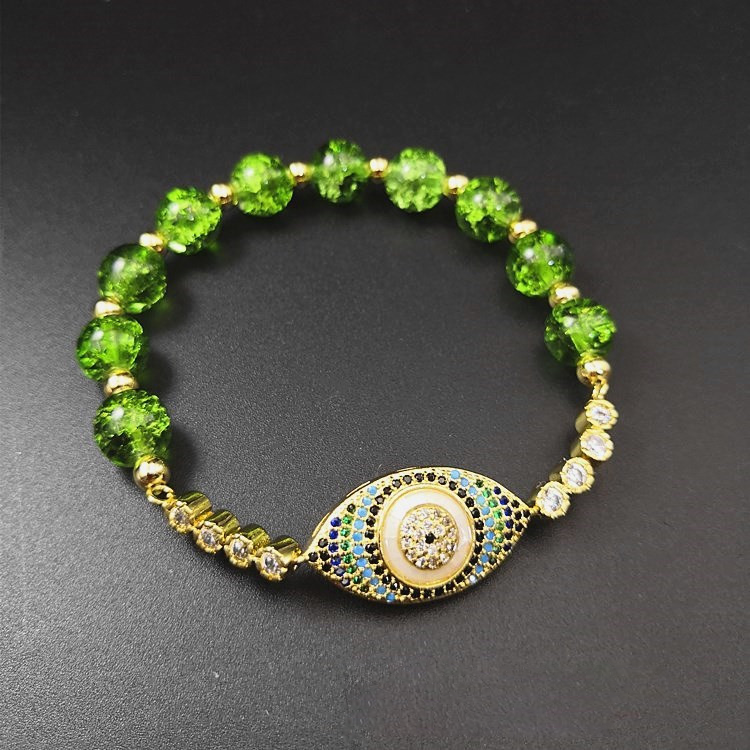Prosperity Shield Peridot Bracelet - Wealth Attraction & Evil Eye Defense